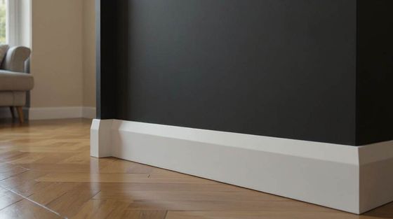 Serin Ahşap S-04 Pahlı Düz Lake Süpürgelik uygulama görünümü 1