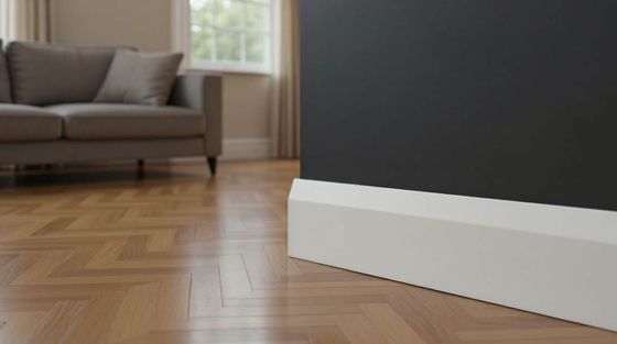 Serin Ahşap S-04 Pahlı Düz Lake Süpürgelik uygulama görünümü 3