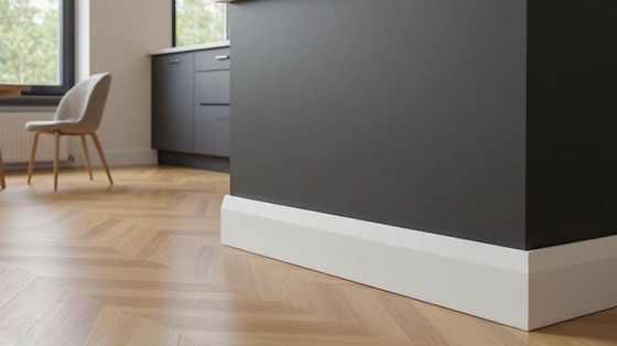 Serin Ahşap S-04 Pahlı Düz Lake Süpürgelik uygulama görünümü 4