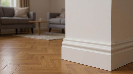 Serin Ahşap S-10 Klasik Silmeli Lake Süpürgelik uygulama görünümü 3